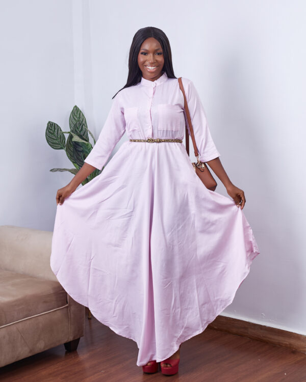 TIMELESS PINK STRIPE Handkerchief Midi dress