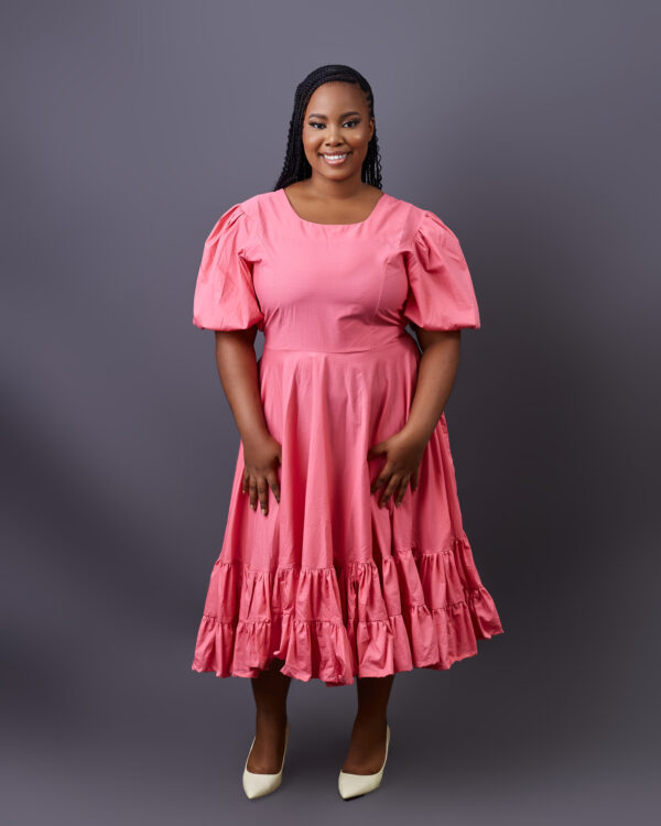 TIMELESS  PEACH Layered Midi dress