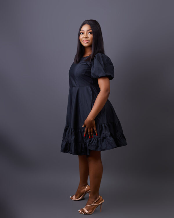 TIMELESS  BLACK Layered Midi dress