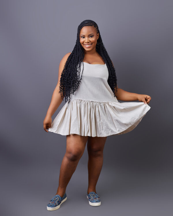 TIMELESS  BIEGE Linen Mini dress