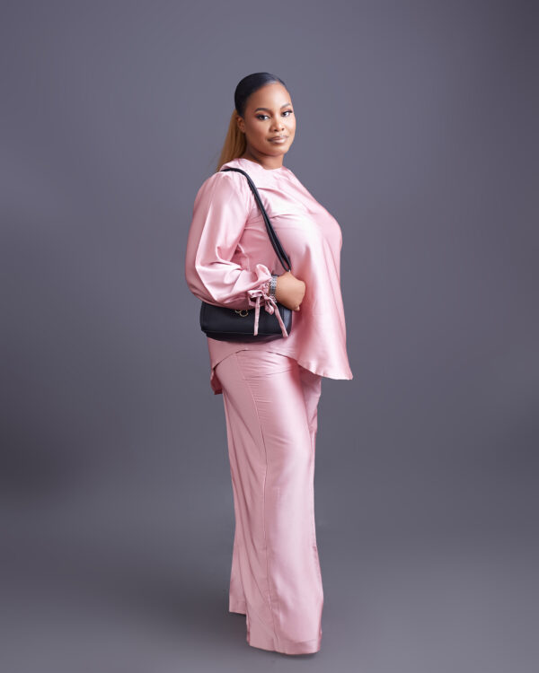 TIMELESS PINK SILK LONG SLEEVED 2 PIECE PANT SET