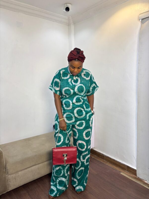 TIMELESS GREEN RINGS ADIRE S/SLEEVE TWO PIECE