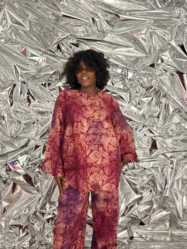 TIMELESS MULBERRY CURVES ADIRE DRAWSTRING 2 PIECE PANT